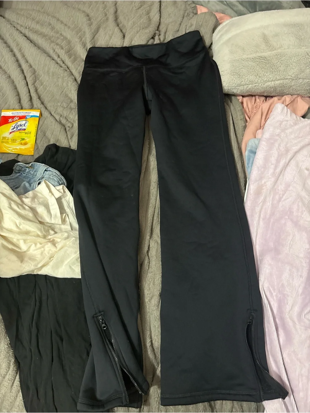 Old Navy Black Kids Leggings with Ankle Zips
